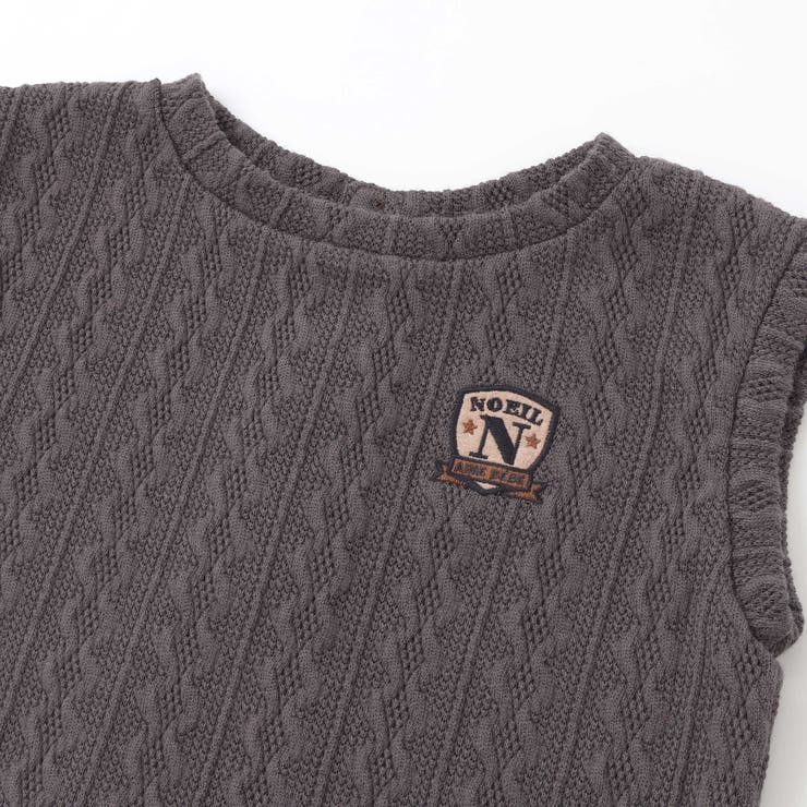 タータンチェックワンピース＋ケーブルジャガードベストセット | Noeil aime BeBe | 詳細画像15 