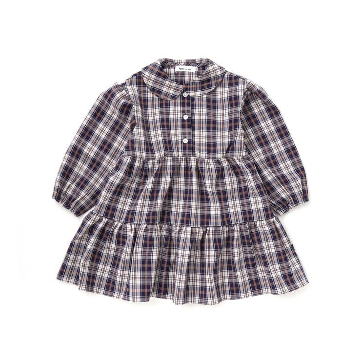 タータンチェックワンピース＋ケーブルジャガードベストセット | Noeil aime BeBe | 詳細画像9 