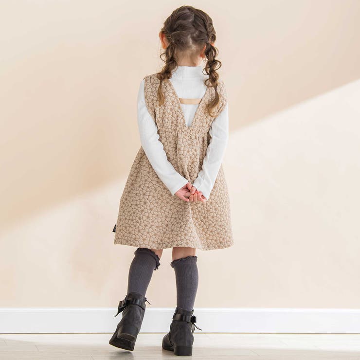 【お揃い】花柄ふくれJQジャンパースカート(90~130cm) | Noeil aime BeBe | 詳細画像3 