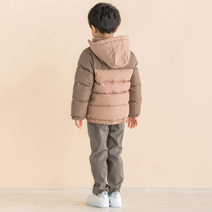 タフタ配色ダウンジャケット(90~130cm)[品番：BEBK0010002