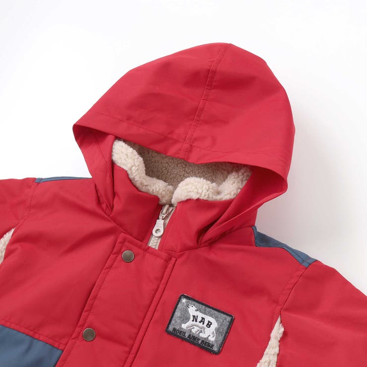 タフタｘボア異素材配色マウンテンパーカー(90~130cm) | Noeil aime BeBe | 詳細画像11 