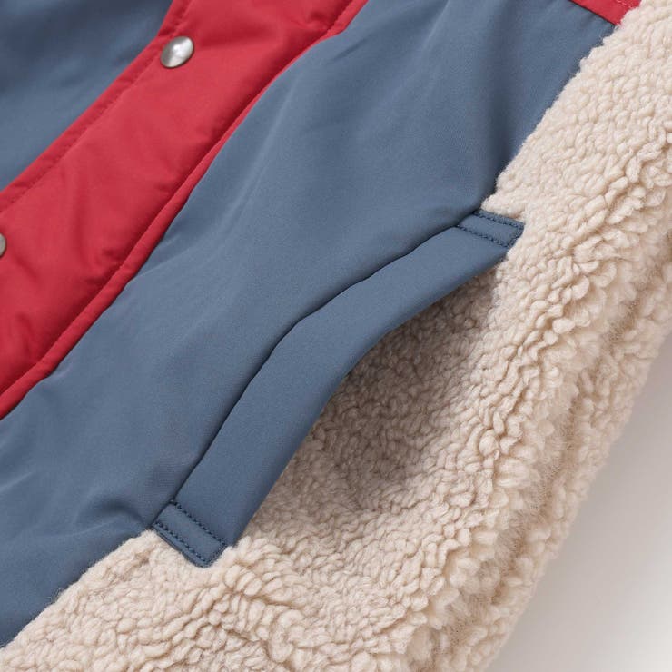 タフタｘボア異素材配色マウンテンパーカー(90~130cm) | Noeil aime BeBe | 詳細画像13 