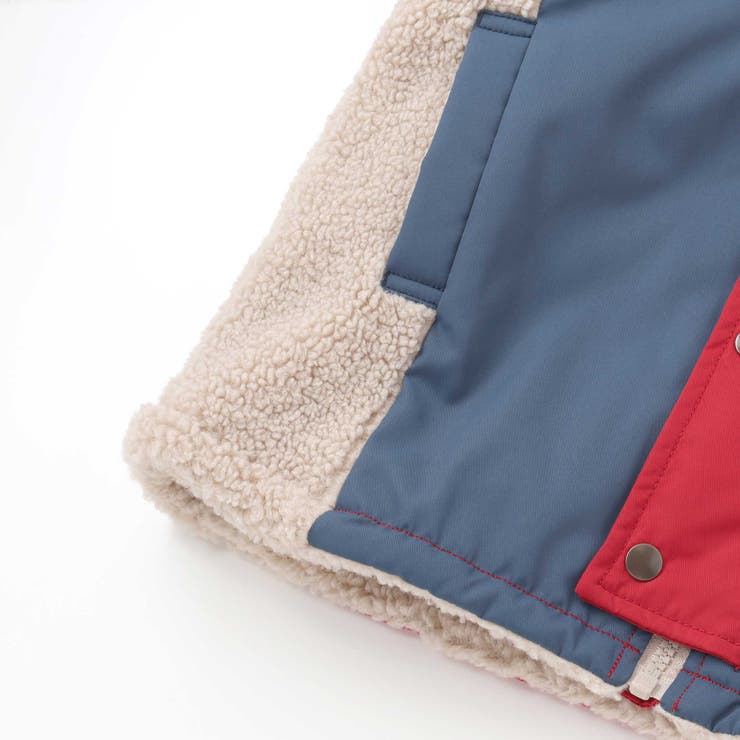 タフタｘボア異素材配色マウンテンパーカー(90~130cm) | Noeil aime BeBe | 詳細画像16 