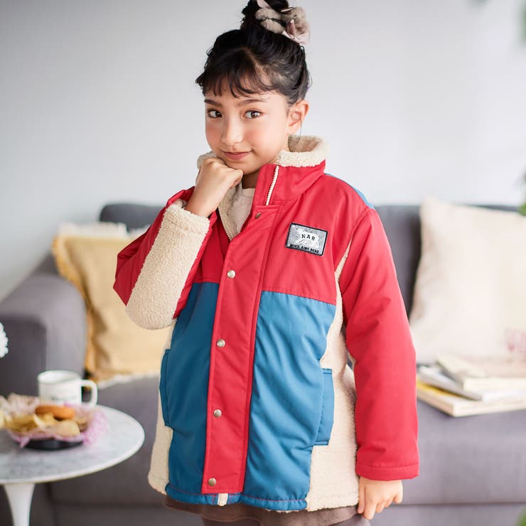 タフタｘボア異素材配色マウンテンパーカー(90~130cm) | Noeil aime BeBe | 詳細画像23 