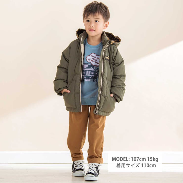 取り外せるフード付きタフタダウンジャケット(90~130cm) | Noeil aime BeBe | 詳細画像2 