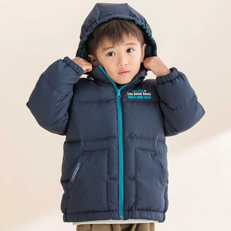 取り外せるフード付きタフタダウンジャケット(90~130cm) | Noeil aime BeBe | 詳細画像7 