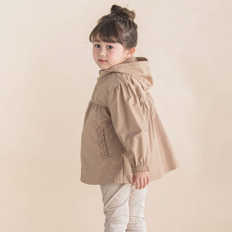 タフタポケットフリル付き3WAYジャケット(90~130cm)[品番：BEBK0009727