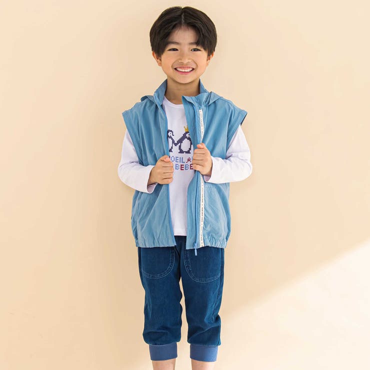 綿ワッシャー袖取り外し2WAYジャケット(90~130cm) | Noeil aime BeBe | 詳細画像5 