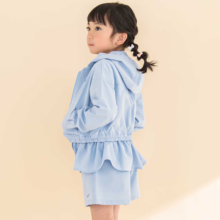 リップルストライプペプラム/フード取り外しジャケット(90~130cm) | Noeil aime BeBe | 詳細画像3 