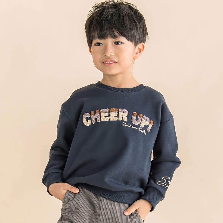 裏毛サガラ刺しゅうトレーナー(80~130cm)[品番：BEBK0010006]｜Noeil