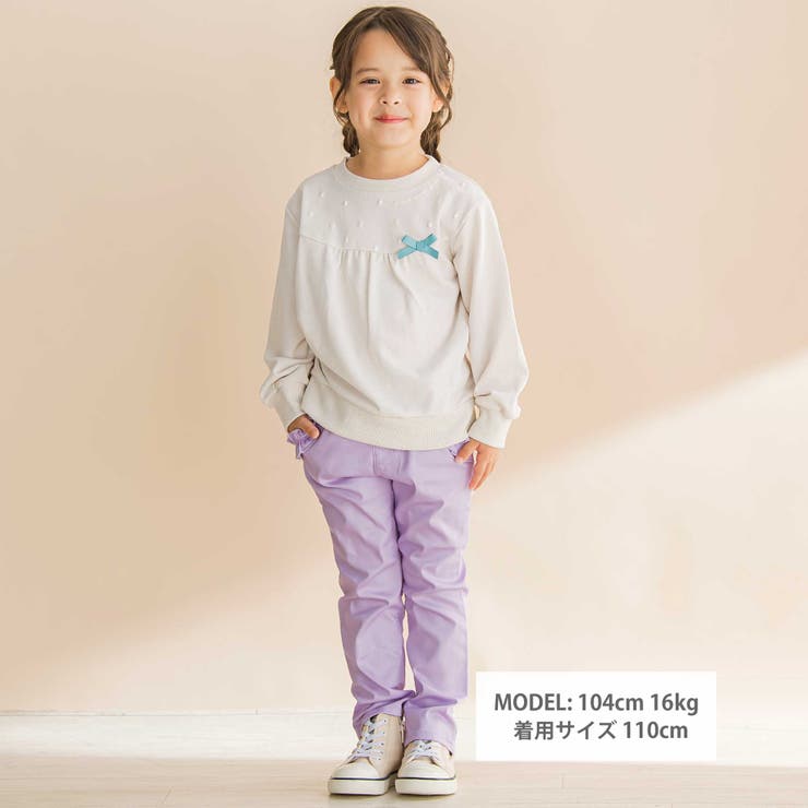 パール風プリントリボン付きインレイトレーナー(80~130cm) | Noeil aime BeBe | 詳細画像2 