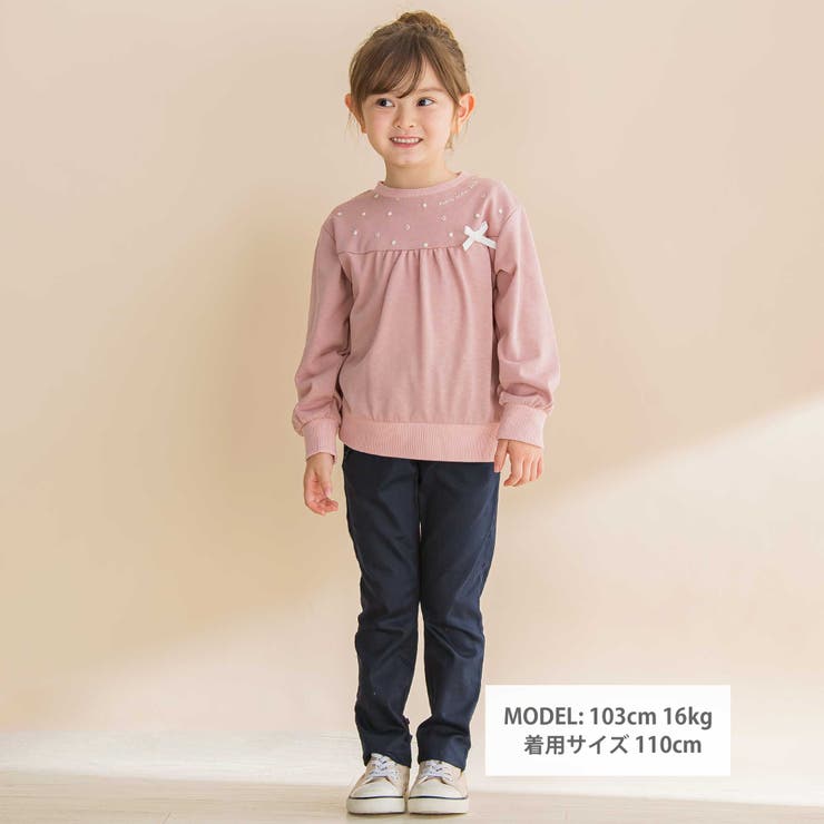 パール風プリントリボン付きインレイトレーナー(80~130cm) | Noeil aime BeBe | 詳細画像5 