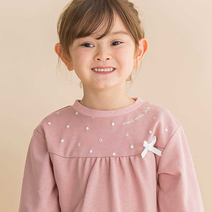 パール風プリントリボン付きインレイトレーナー(80~130cm) | Noeil aime BeBe | 詳細画像6 