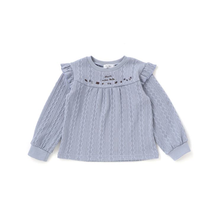 【お揃い】ケーブルJQ袖フリル付きトレーナー(80~130cm) | Noeil aime BeBe | 詳細画像7 
