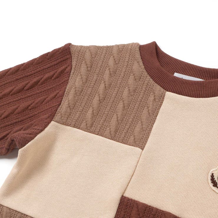 飛び裏毛ｘケーブルJQニットブロック切り替えトレーナー | Noeil aime BeBe | 詳細画像11 