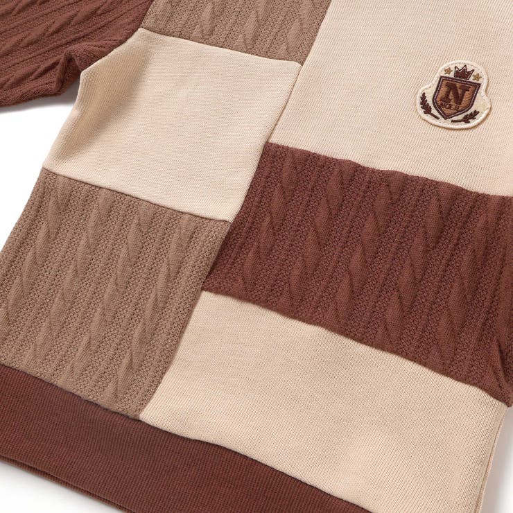 飛び裏毛ｘケーブルJQニットブロック切り替えトレーナー | Noeil aime BeBe | 詳細画像12 