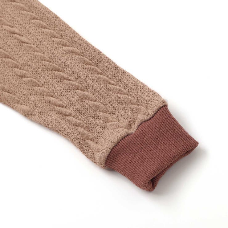 飛び裏毛ｘケーブルJQニットブロック切り替えトレーナー | Noeil aime BeBe | 詳細画像13 