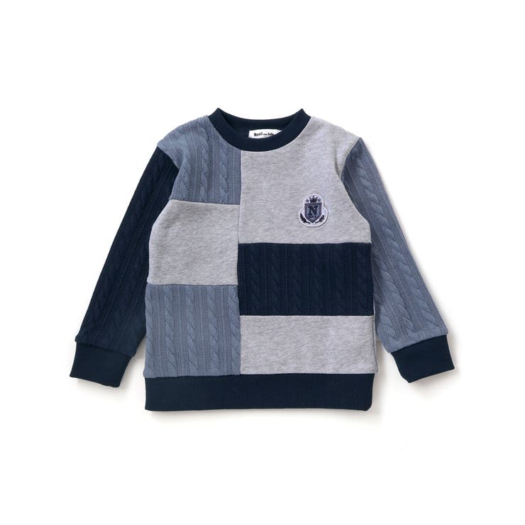 飛び裏毛ｘケーブルJQニットブロック切り替えトレーナー | Noeil aime BeBe | 詳細画像16 