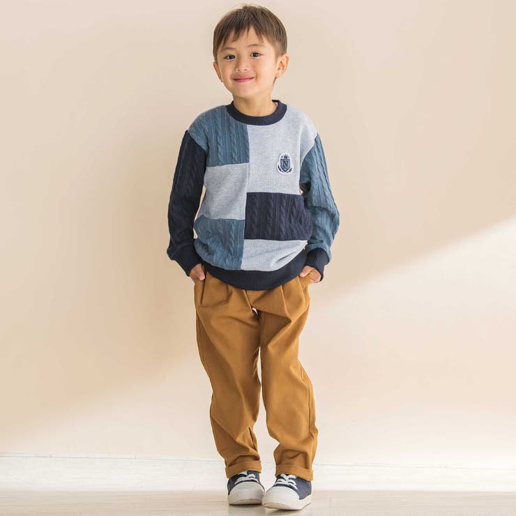 飛び裏毛ｘケーブルJQニットブロック切り替えトレーナー | Noeil aime BeBe | 詳細画像4 