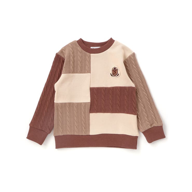 飛び裏毛ｘケーブルJQニットブロック切り替えトレーナー | Noeil aime BeBe | 詳細画像7 