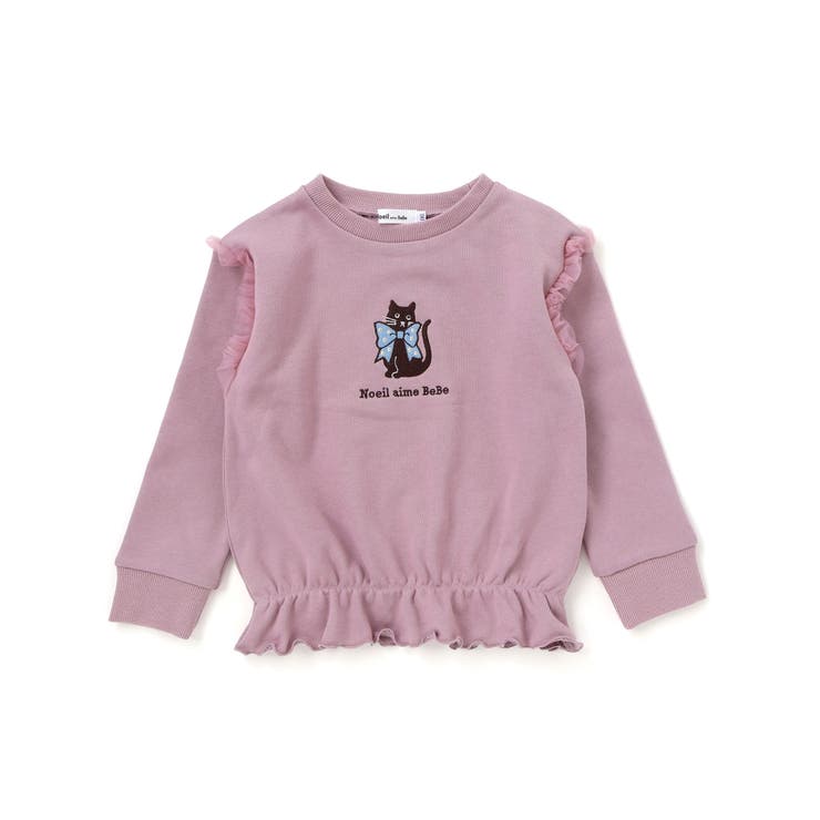 TC裏毛ネコ刺しゅうチュール付きトレーナー(80~130cm) | Noeil aime BeBe | 詳細画像4 