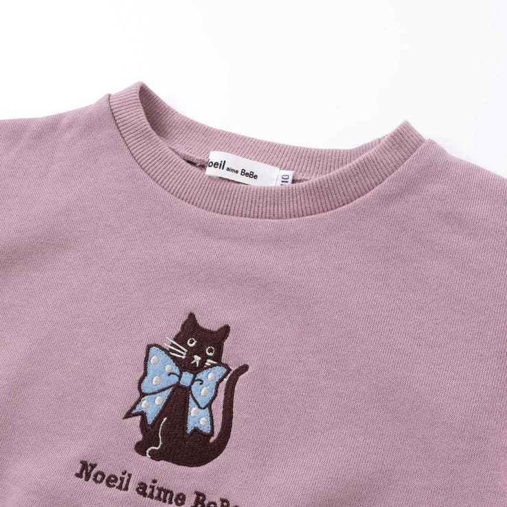 TC裏毛ネコ刺しゅうチュール付きトレーナー(80~130cm) | Noeil aime BeBe | 詳細画像6 