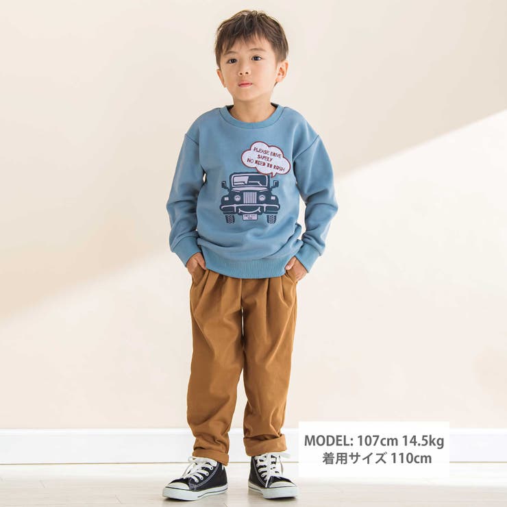 TC裏毛車パッチ刺しゅうトレーナー(80~130cm) | Noeil aime BeBe | 詳細画像2 