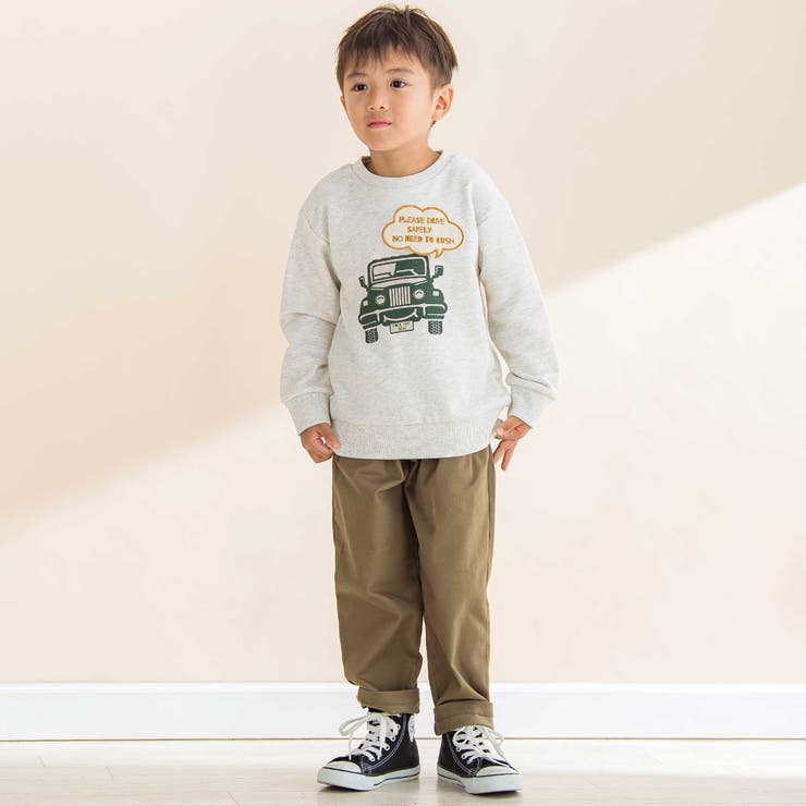 TC裏毛車パッチ刺しゅうトレーナー(80~130cm) | Noeil aime BeBe | 詳細画像4 