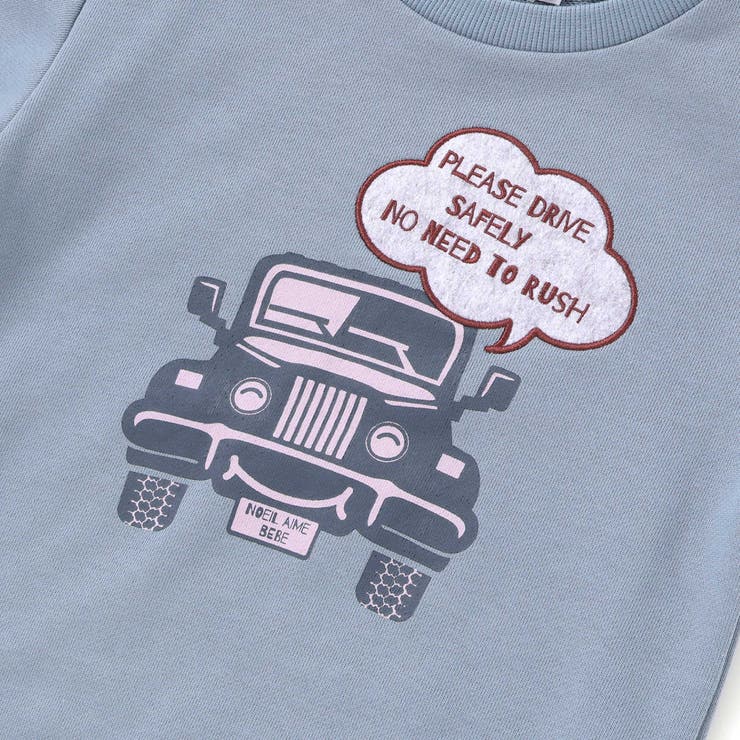 TC裏毛車パッチ刺しゅうトレーナー(80~130cm) | Noeil aime BeBe | 詳細画像9 