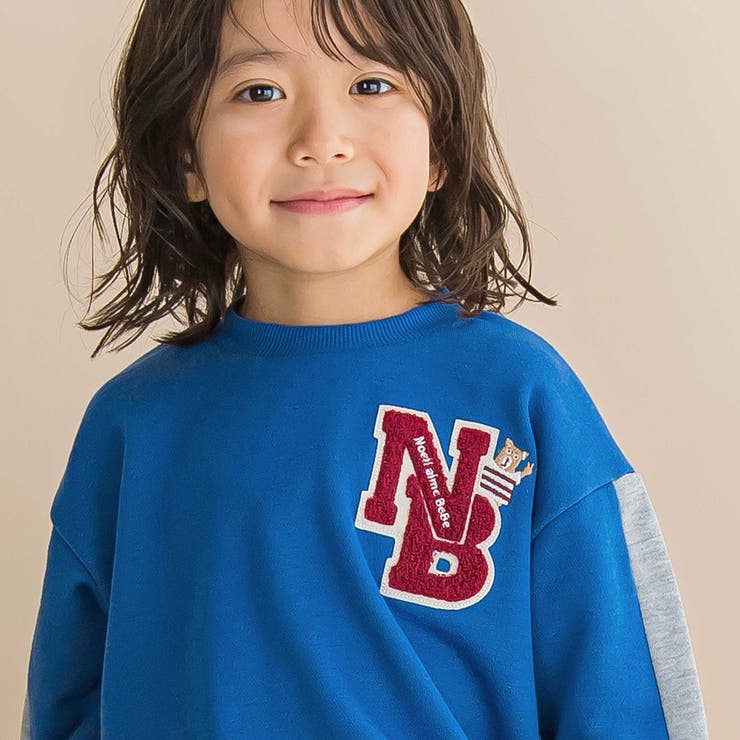 杢裏毛ロゴワッペン付きトレーナー(80~130cm) | Noeil aime BeBe | 詳細画像4 