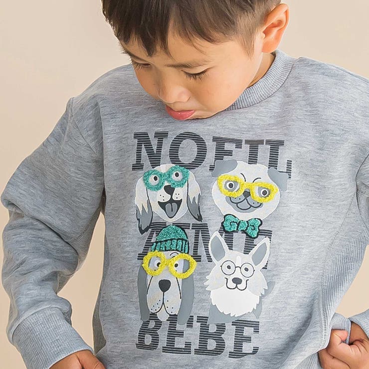 杢裏毛サガラ刺しゅうトレーナー(80~130cm) | Noeil aime BeBe | 詳細画像5 