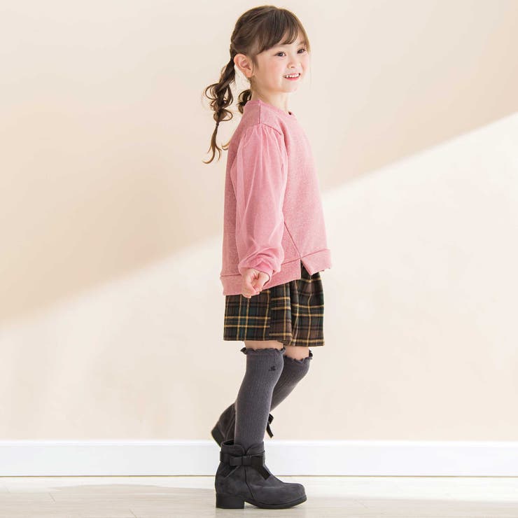 ラメ裏毛チュール袖トレーナー(80~130cm) | Noeil aime BeBe | 詳細画像6 