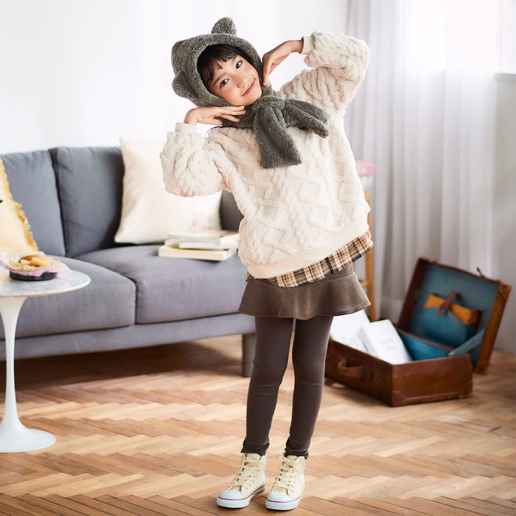 【お揃い】ケーブルボアｘタータンチェックトレーナー(80~130cm) | Noeil aime BeBe | 詳細画像10 