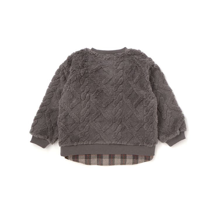 【お揃い】ケーブルボアｘタータンチェックトレーナー(80~130cm) | Noeil aime BeBe | 詳細画像13 