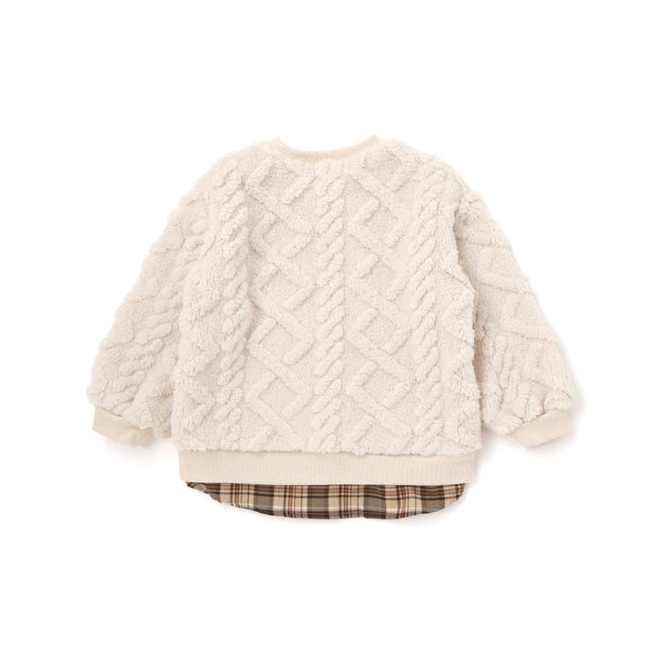 【お揃い】ケーブルボアｘタータンチェックトレーナー(80~130cm) | Noeil aime BeBe | 詳細画像15 