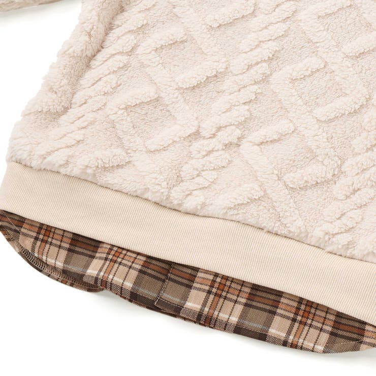 【お揃い】ケーブルボアｘタータンチェックトレーナー(80~130cm) | Noeil aime BeBe | 詳細画像19 