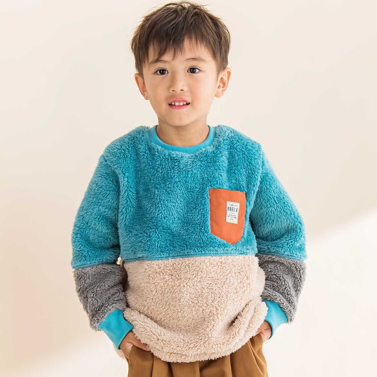 ボア配色切り替えタフタポケットトレーナー(90~130cm) | Noeil aime BeBe | 詳細画像1 