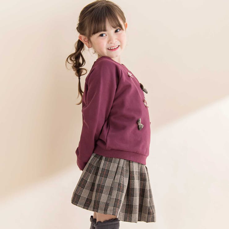 裏毛起毛リボン付きトレーナー(80~130cm) | Noeil aime BeBe | 詳細画像3 