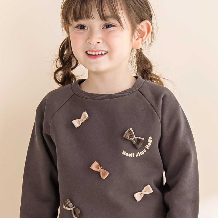 裏毛起毛リボン付きトレーナー(80~130cm) | Noeil aime BeBe | 詳細画像5 