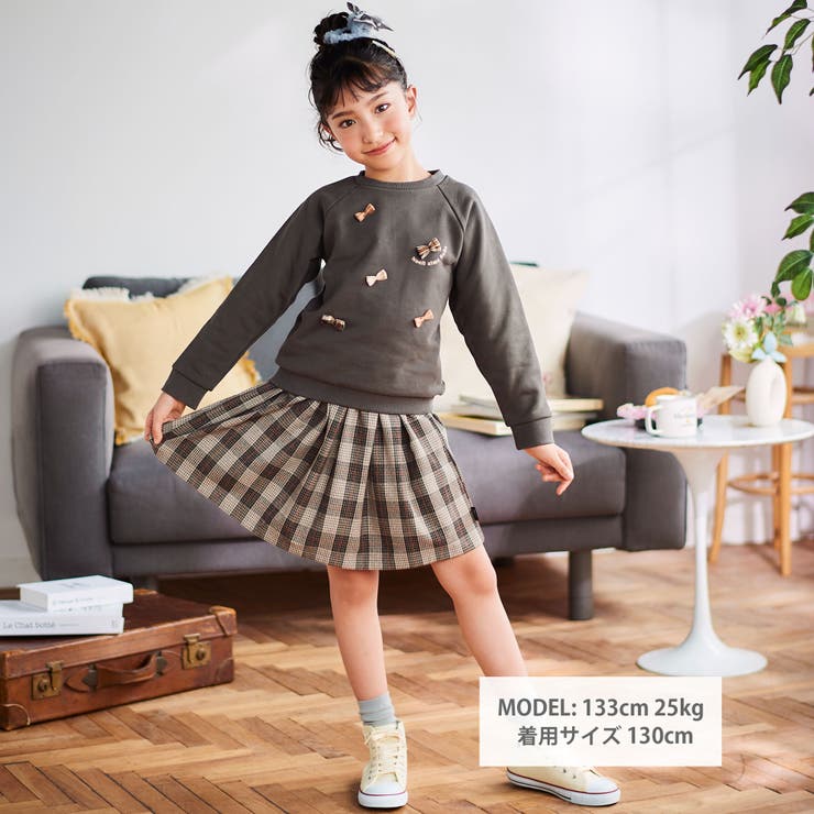 裏毛起毛リボン付きトレーナー(80~130cm) | Noeil aime BeBe | 詳細画像6 