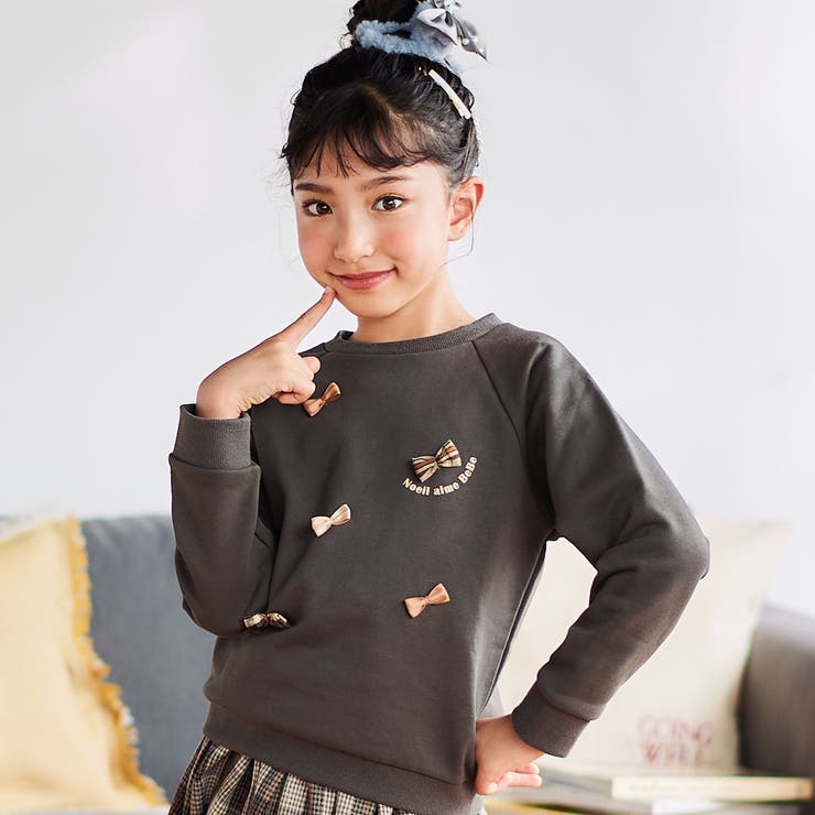 裏毛起毛リボン付きトレーナー(80~130cm) | Noeil aime BeBe | 詳細画像7 