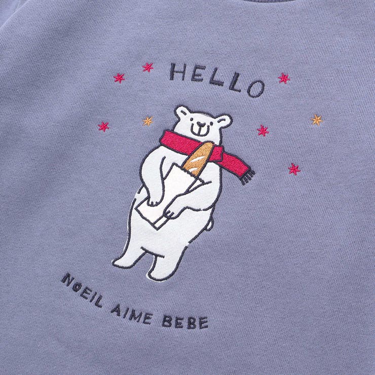 裏毛起毛クマプリントトレーナー(80~130cm) | Noeil aime BeBe | 詳細画像11 