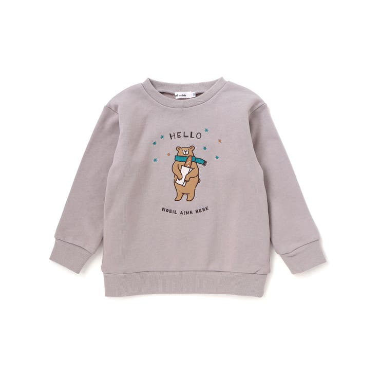 裏毛起毛クマプリントトレーナー(80~130cm) | Noeil aime BeBe | 詳細画像6 