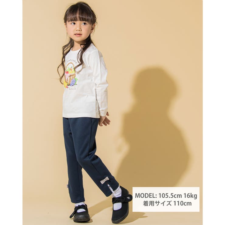 裾 リボン 付き ダブル フェイス ８分丈 パンツ (80~130cm) | Noeil aime BeBe | 詳細画像2 