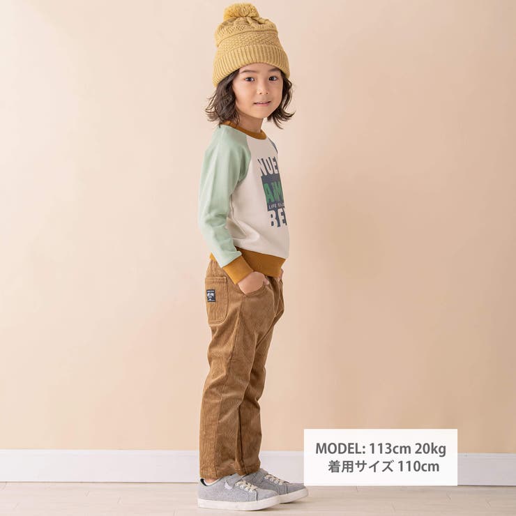 【イエロー】コールテンストレートパンツ(80~130cm)[品番：BEBK0007806]｜Noeil aime  BeBe（ノイユエームベベ）のキッズファッション通販｜SHOPLIST（ショップリスト）