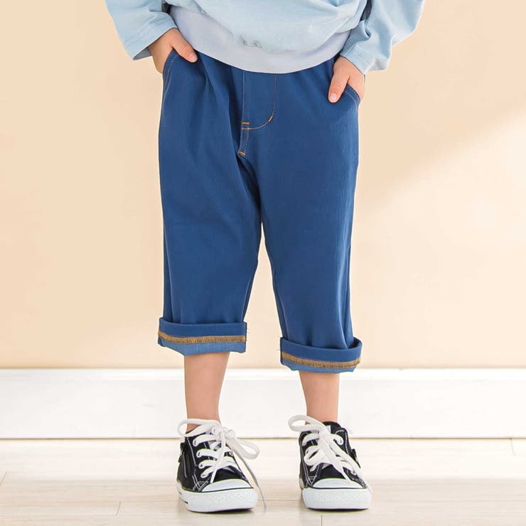 ブルー | 6分丈デニムニットパンツ(80~130cm) | Noeil aime BeBe