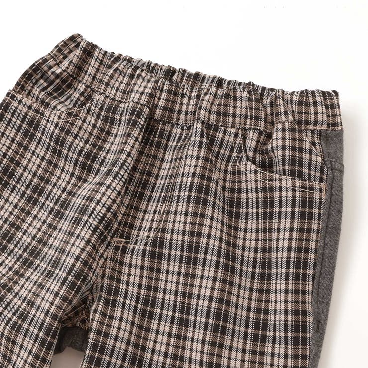 タータンチェックｘインレイ切り替えパンツ(80~130cm) | Noeil aime BeBe | 詳細画像10 
