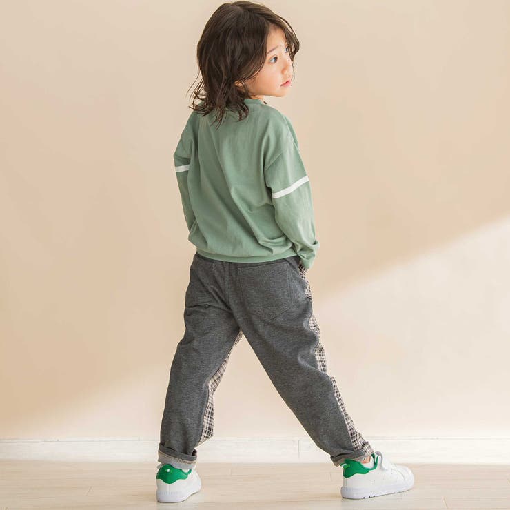 タータンチェックｘインレイ切り替えパンツ(80~130cm) | Noeil aime BeBe | 詳細画像4 