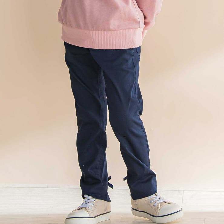 リボン付きストレッチツイルスリムパンツ(80~130cm) | Noeil aime BeBe | 詳細画像1 