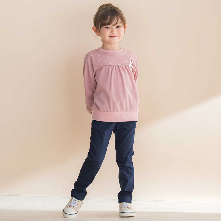 リボン付きストレッチツイルスリムパンツ(80~130cm) | Noeil aime BeBe | 詳細画像3 